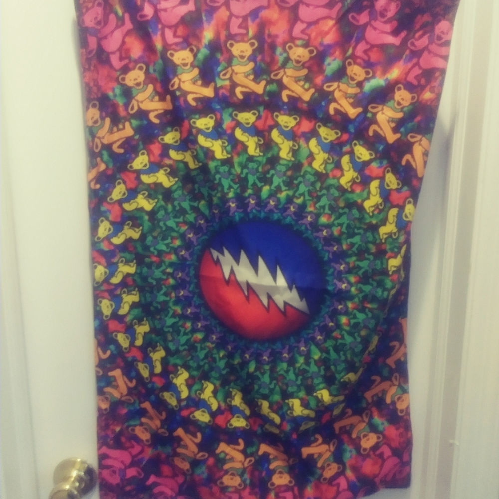 Grateful Dead Dancing Bears Steal Your Face Pillow Case (1)  29"L× 18"W